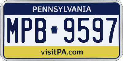 PA license plate MPB9597