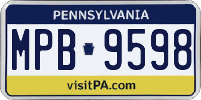 PA license plate MPB9598