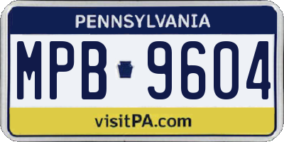 PA license plate MPB9604