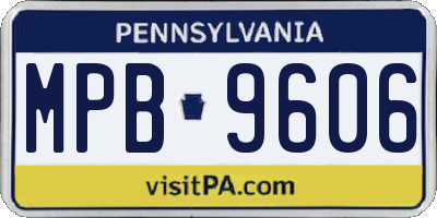 PA license plate MPB9606