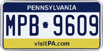 PA license plate MPB9609