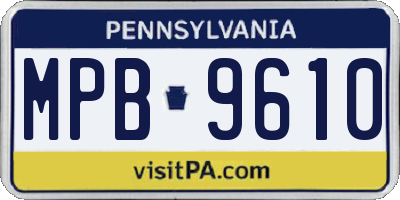 PA license plate MPB9610