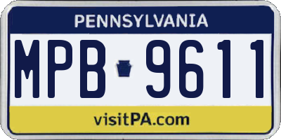 PA license plate MPB9611