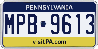 PA license plate MPB9613