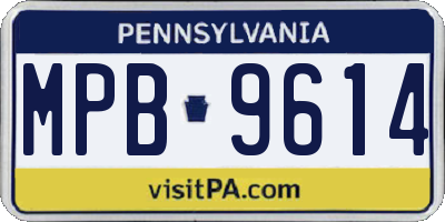 PA license plate MPB9614