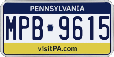 PA license plate MPB9615
