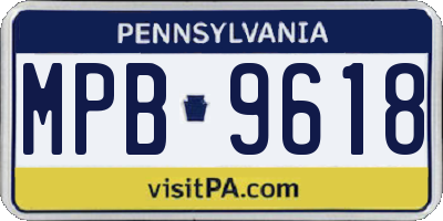 PA license plate MPB9618
