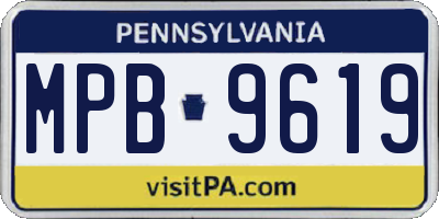 PA license plate MPB9619