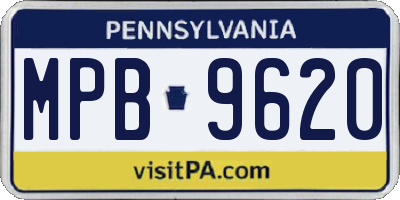 PA license plate MPB9620