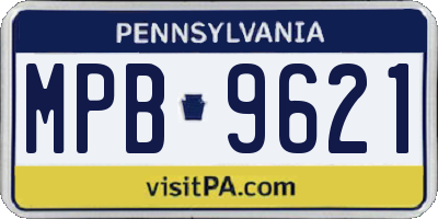 PA license plate MPB9621