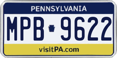 PA license plate MPB9622