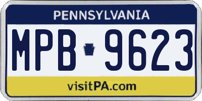 PA license plate MPB9623