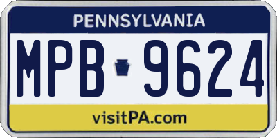 PA license plate MPB9624