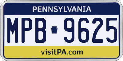 PA license plate MPB9625