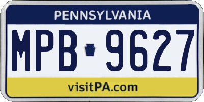 PA license plate MPB9627