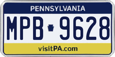 PA license plate MPB9628