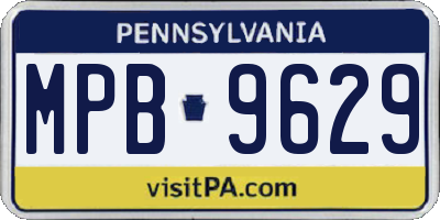 PA license plate MPB9629