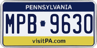 PA license plate MPB9630