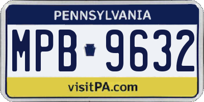 PA license plate MPB9632