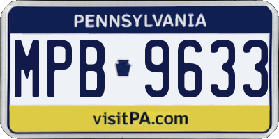 PA license plate MPB9633