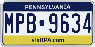PA license plate MPB9634