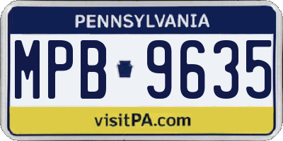 PA license plate MPB9635