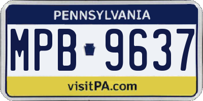 PA license plate MPB9637