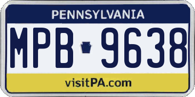 PA license plate MPB9638