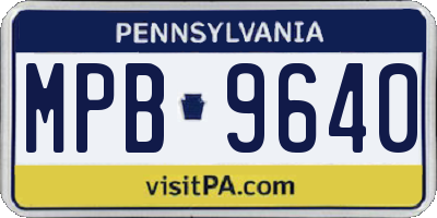 PA license plate MPB9640