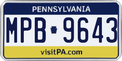 PA license plate MPB9643