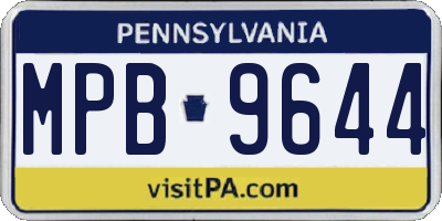 PA license plate MPB9644