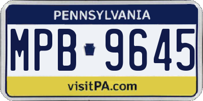 PA license plate MPB9645