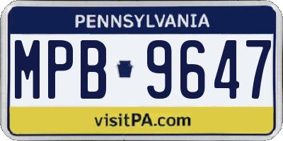 PA license plate MPB9647