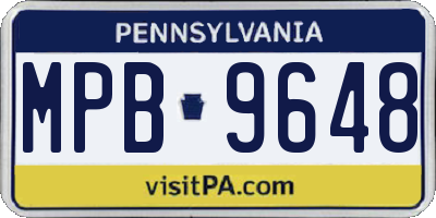 PA license plate MPB9648