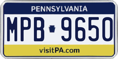 PA license plate MPB9650
