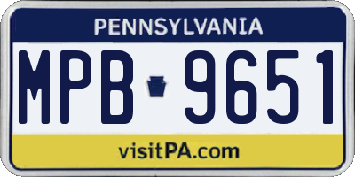 PA license plate MPB9651