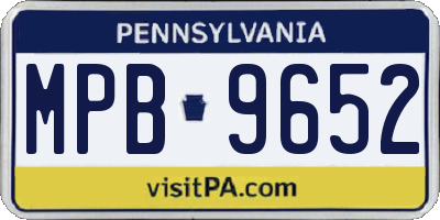 PA license plate MPB9652
