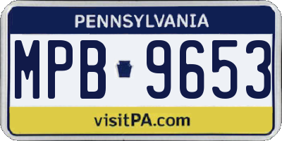 PA license plate MPB9653