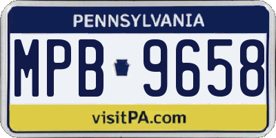 PA license plate MPB9658
