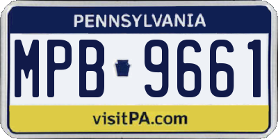 PA license plate MPB9661