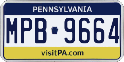 PA license plate MPB9664