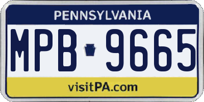 PA license plate MPB9665