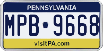PA license plate MPB9668