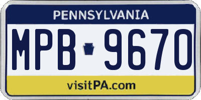 PA license plate MPB9670