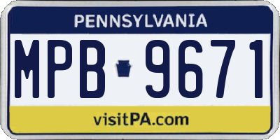 PA license plate MPB9671