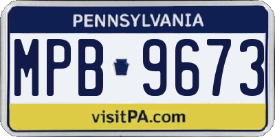 PA license plate MPB9673