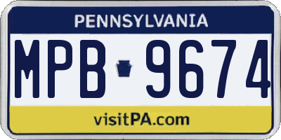 PA license plate MPB9674