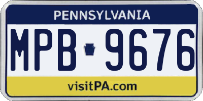 PA license plate MPB9676