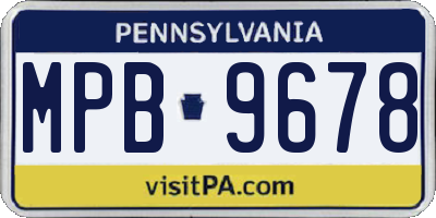 PA license plate MPB9678
