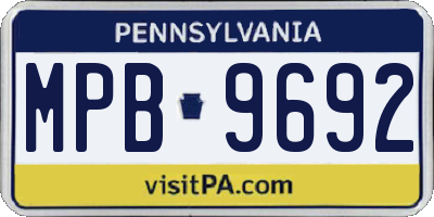 PA license plate MPB9692